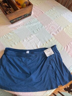 Liz Claiborne Indigo Navy Athletic Skort swimwear NWT size large ladies